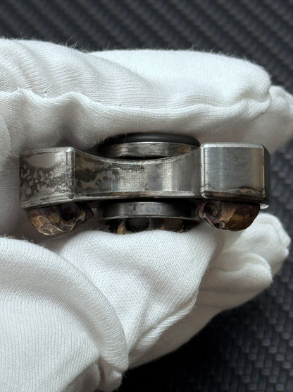 Three Leaf Skull Brass Stainless Steel
