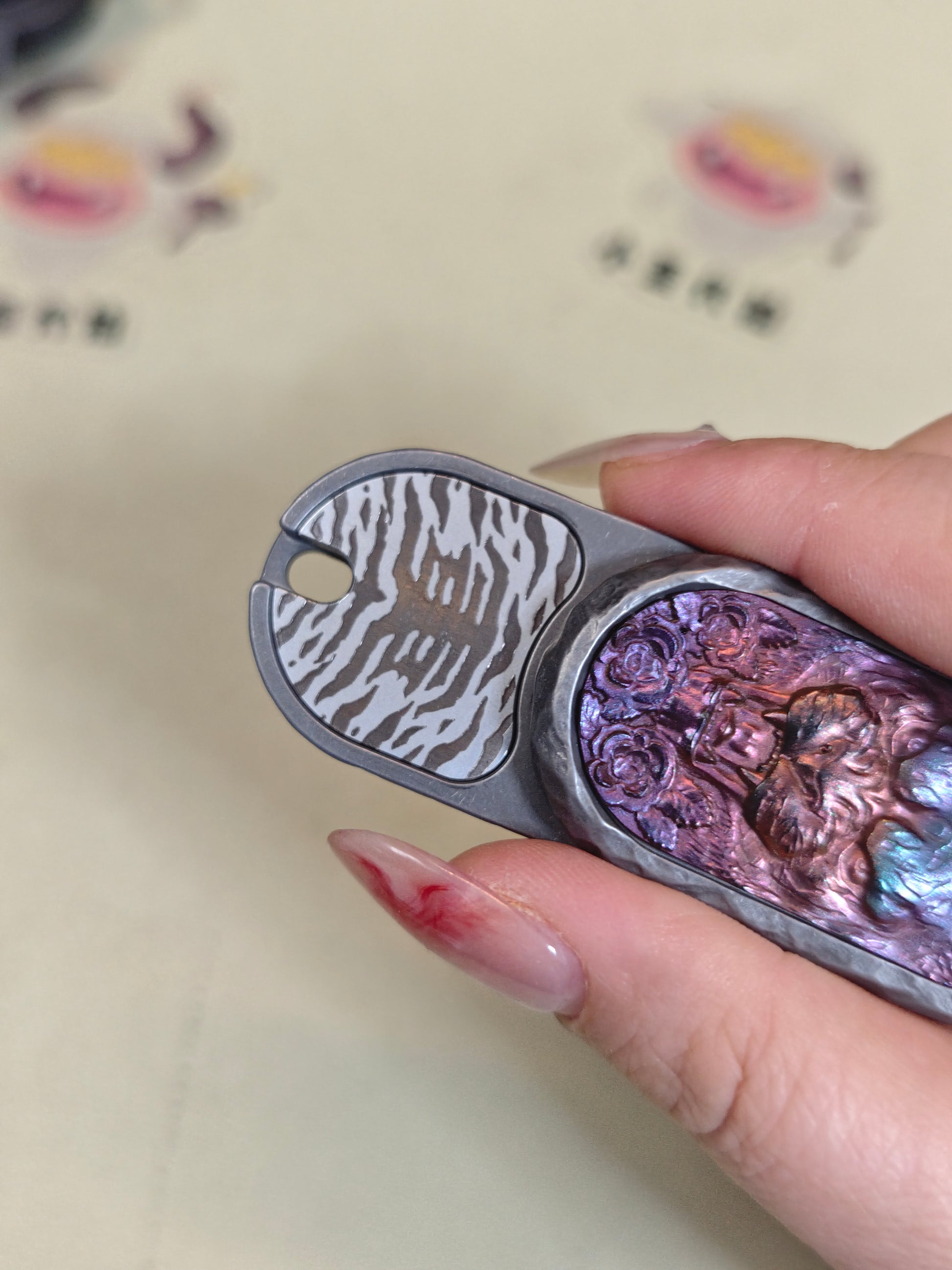 4 Stainless Steel Color-Anodized Stone Textured
