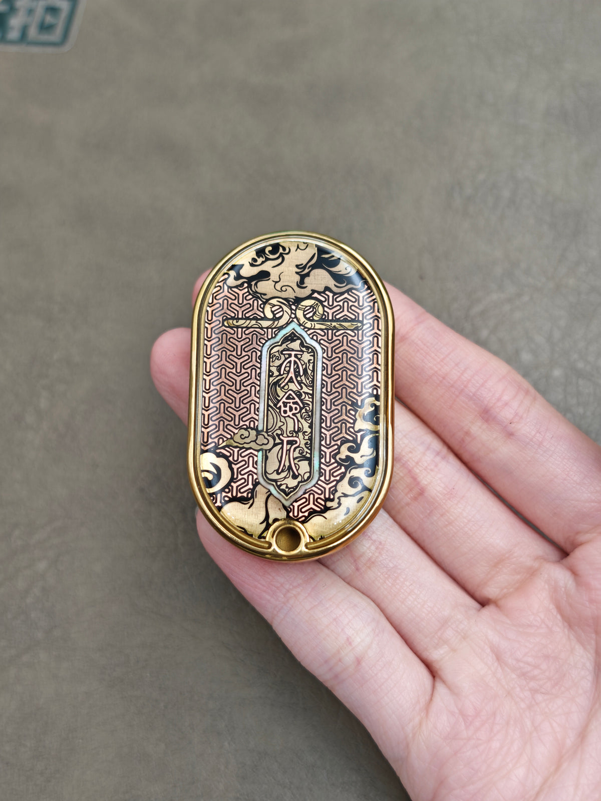 Grumpy Rabbit Rhythm Zirconium Gold Plated Resin-Sealed