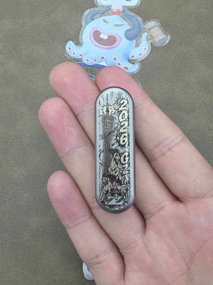 Bean+ Titanium Resin-Sealed Engraved