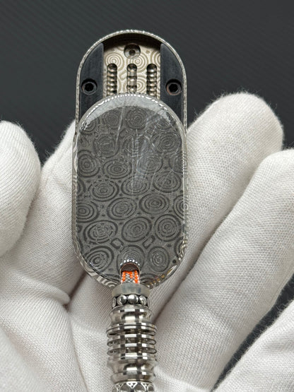 Greedy Cat Stainless Steel Resin-Sealed Engraved