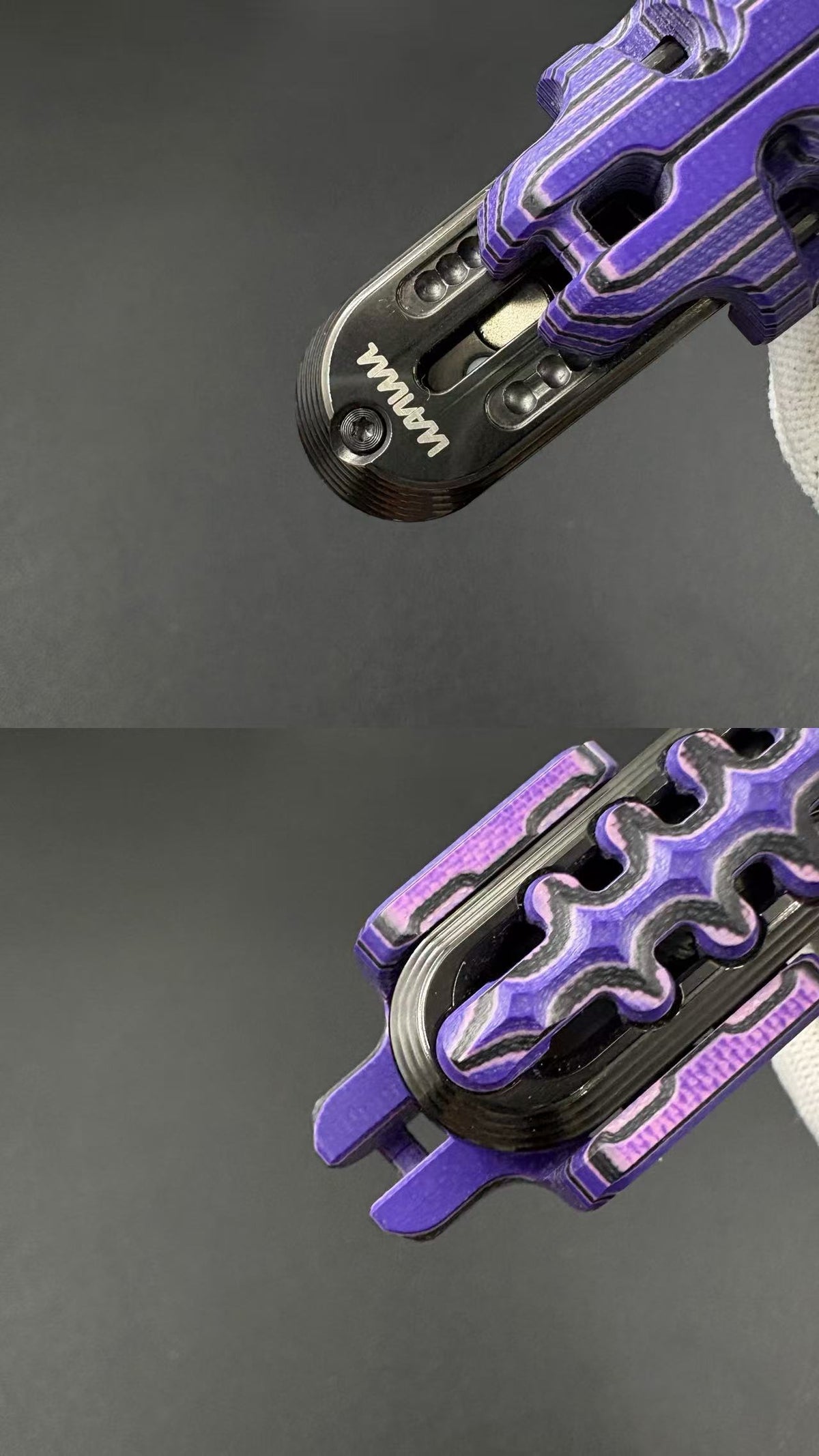 EXOSKELETON G10 Pink Purple Black Bone Core Stainless Steel