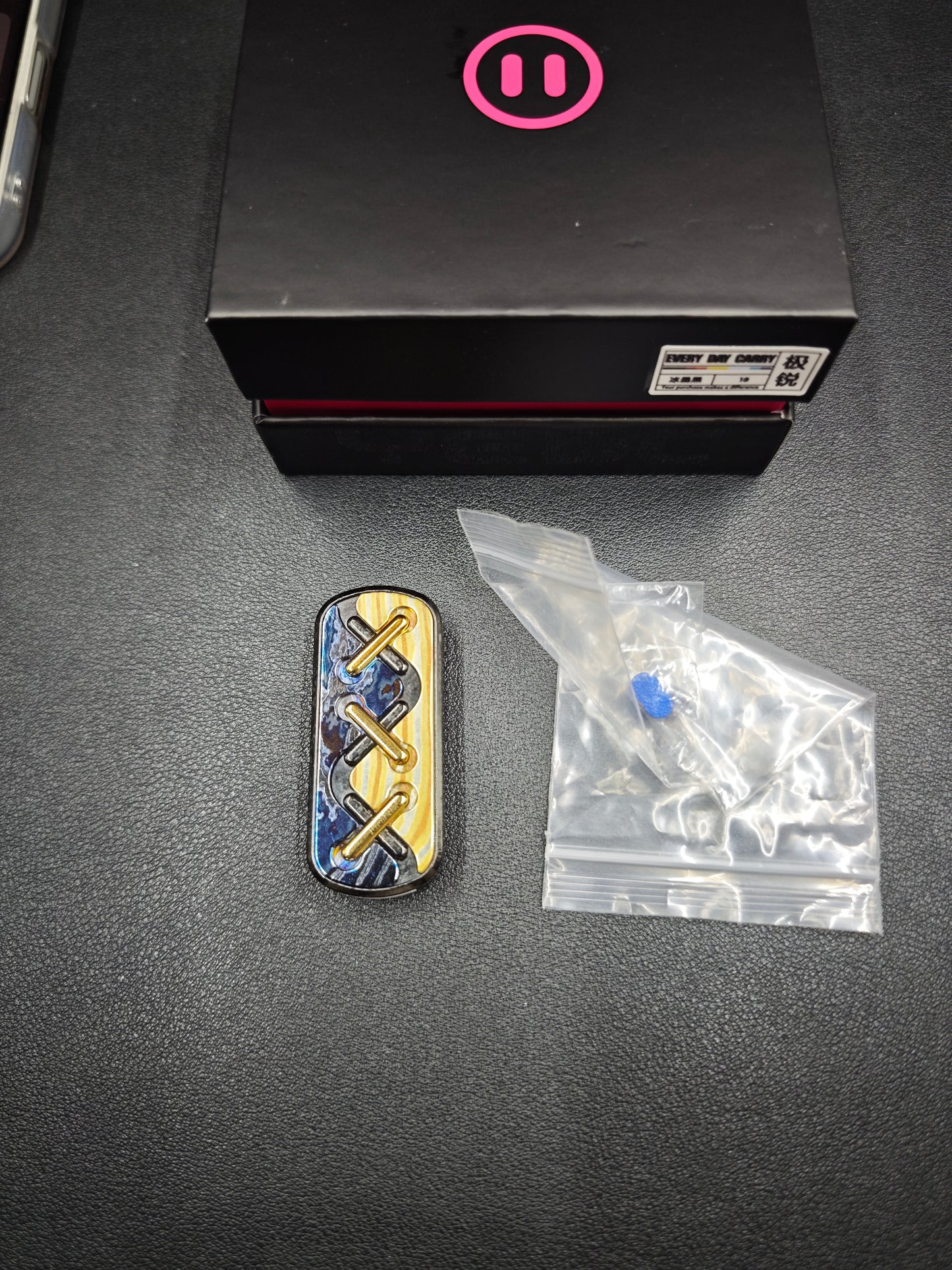 Razor Edge Zircuti Mokume Crystallized Titanium