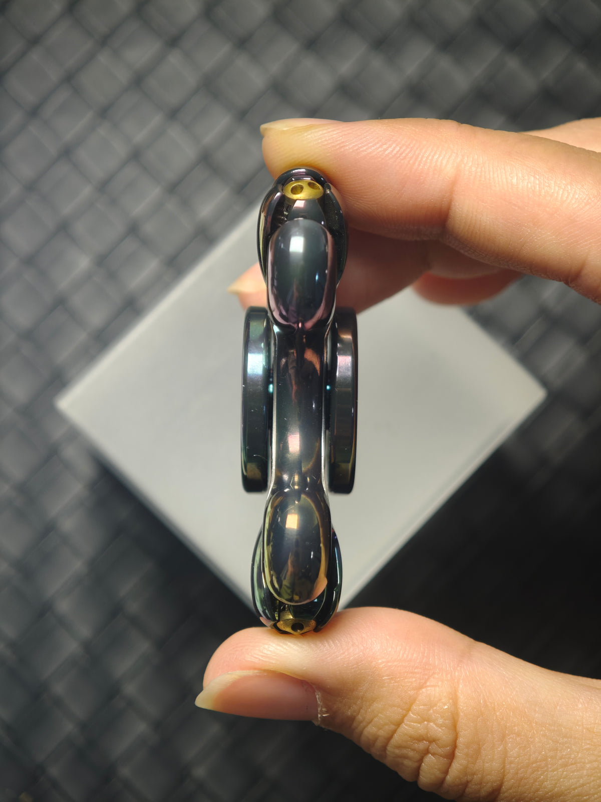 Demon Subduer Tuning Fork Bone Zirconium Oil Slick