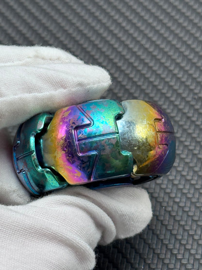 Pillbug Precision Machined Shell-Opening Metal Crystallized Titanium