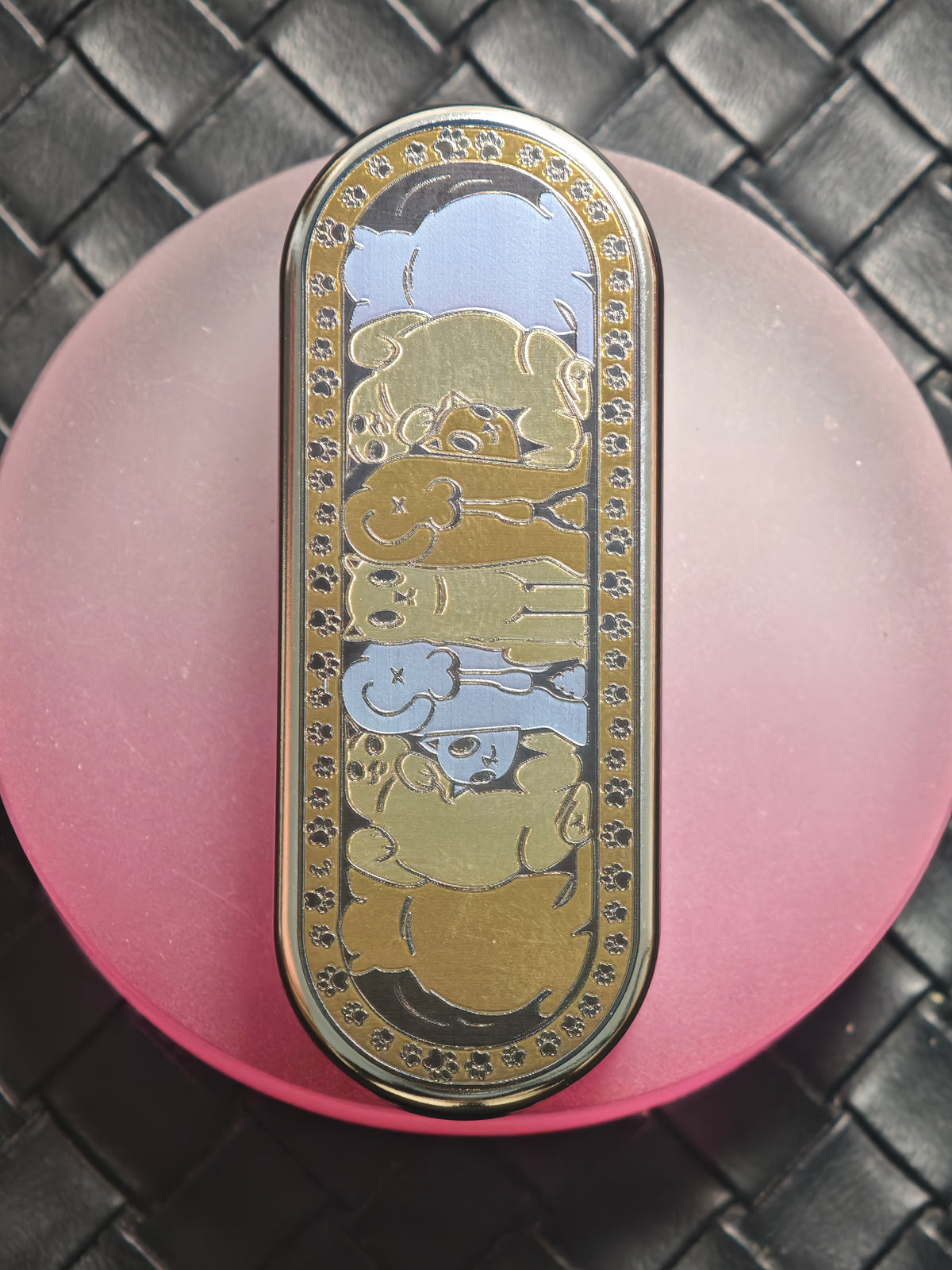 Ming Yin Titanium Color-Anodized Engraved
