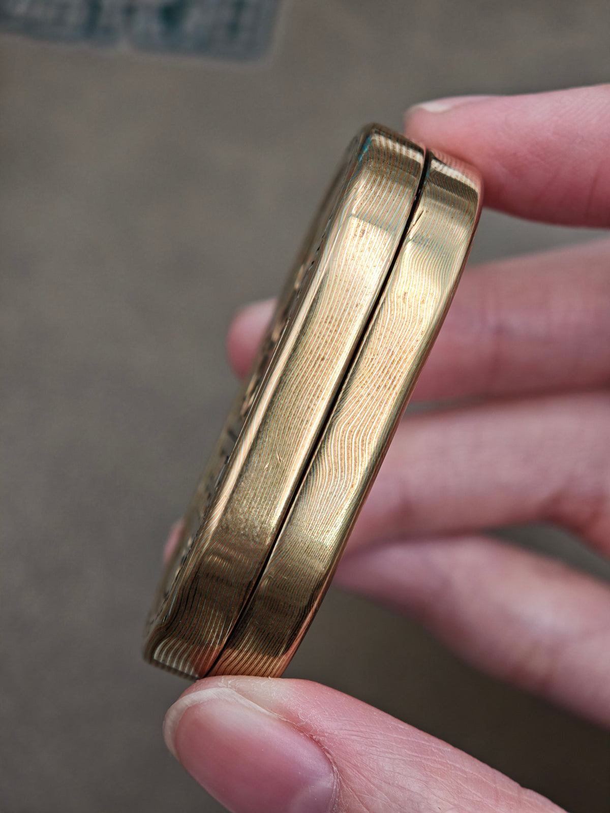 Grumpy Rabbit Rhythm Mokume Polished