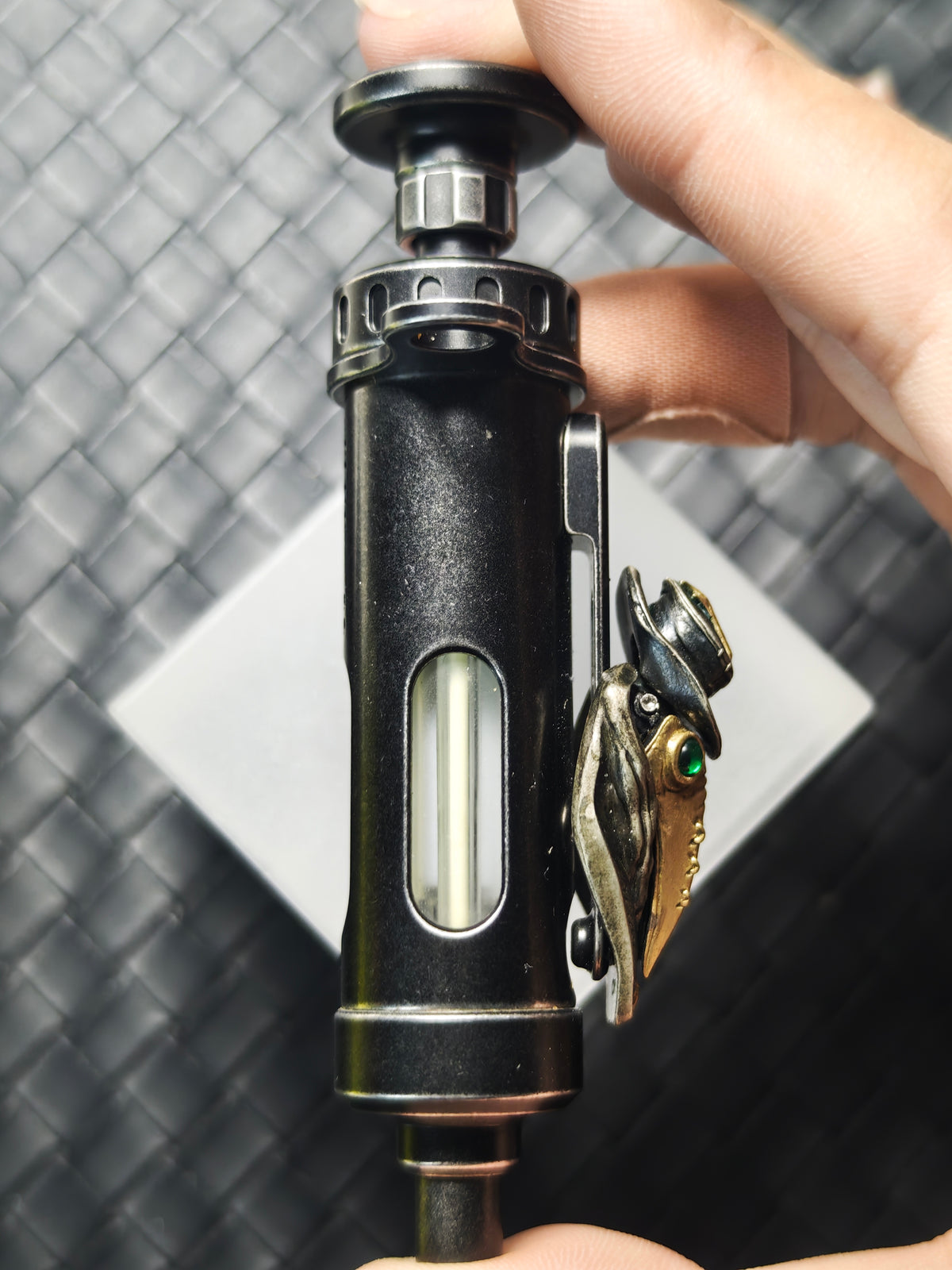 Plague Doctor Clip Stainless Steel Distressed