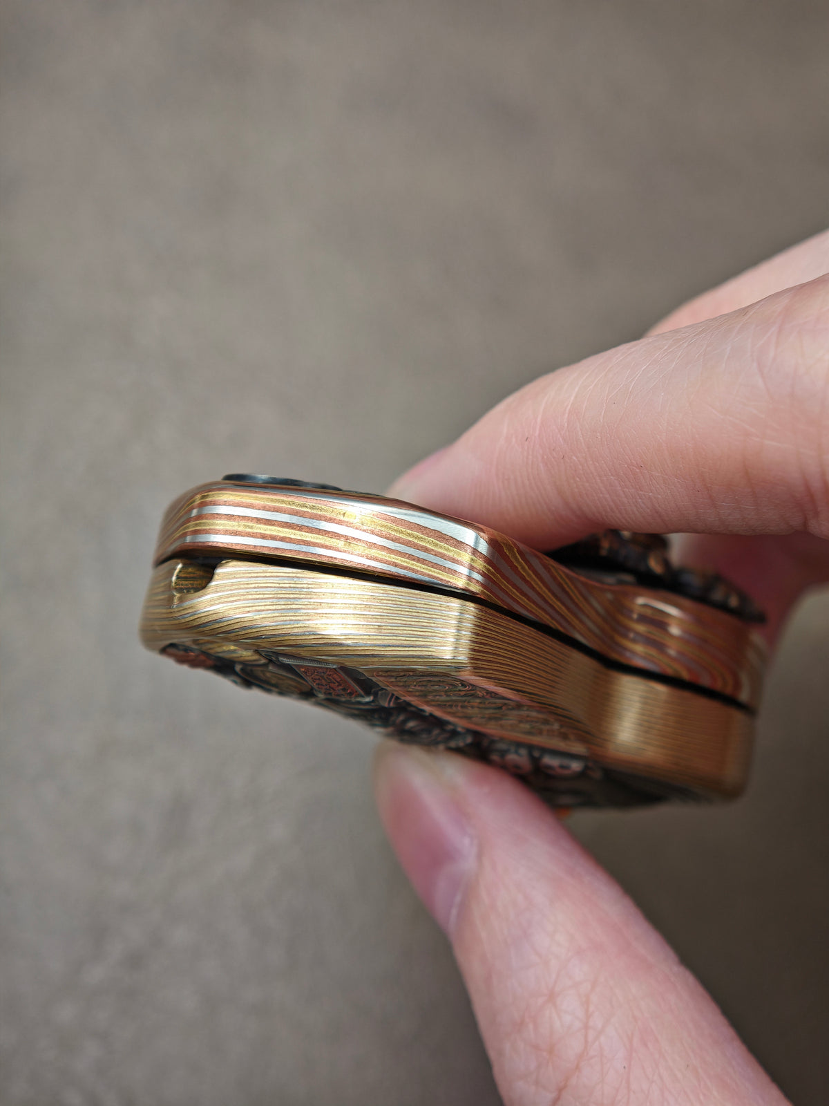 Demon Subduing Toga Tangcao Pattern Copper Mokume
