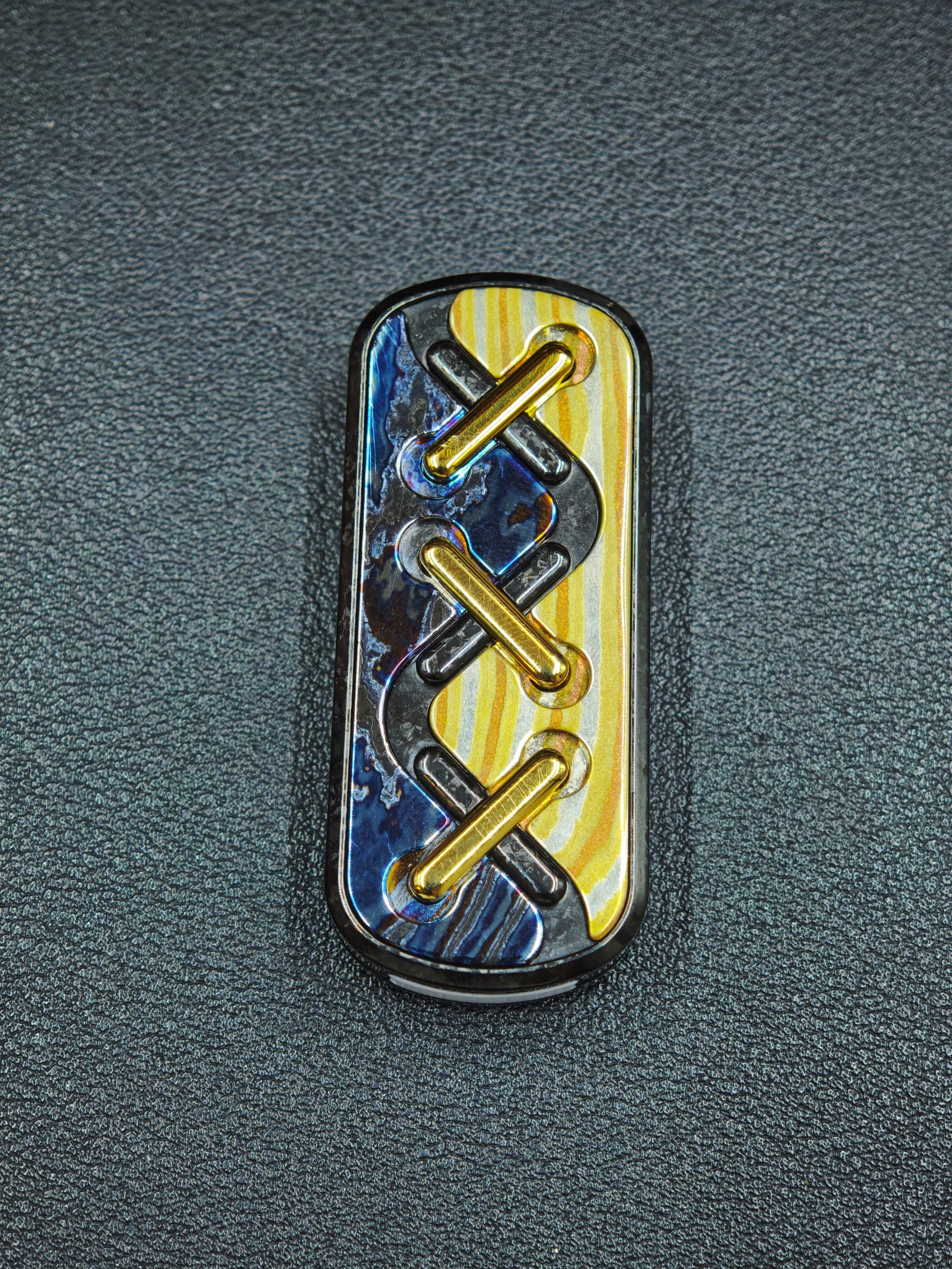 Razor Edge Zircuti Mokume Crystallized Titanium