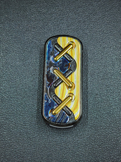 Razor Edge Zircuti Mokume Crystallized Titanium