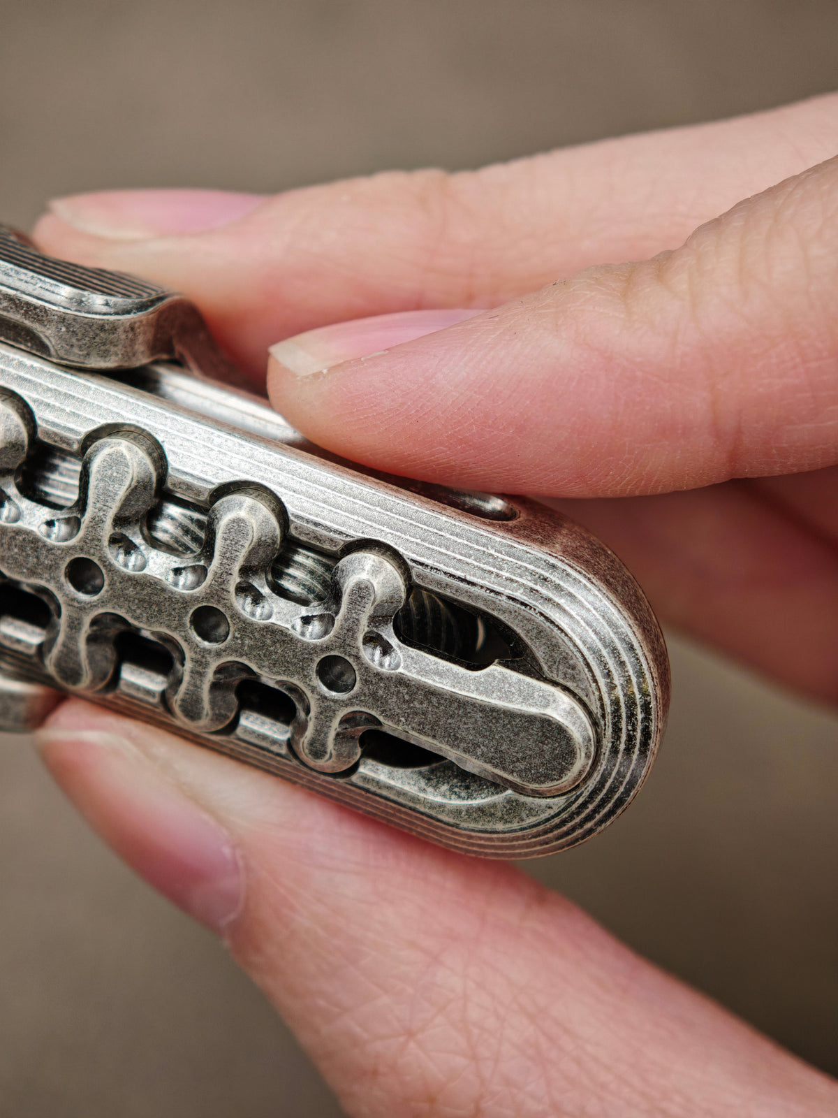Exoskeleton Magnetic Mechanical Stainless Steel Distressed