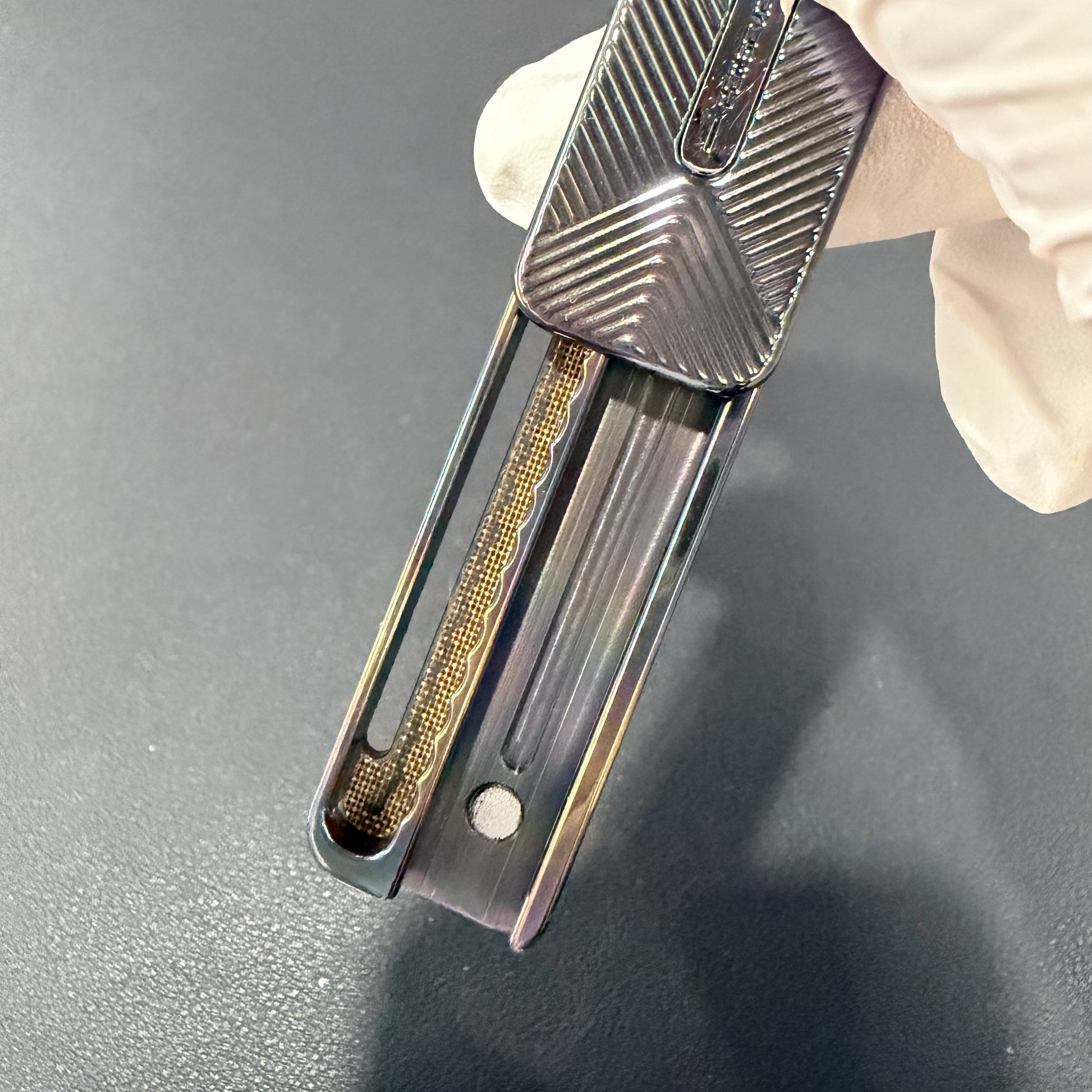 Tita Zirconium Engraved Oil Slick