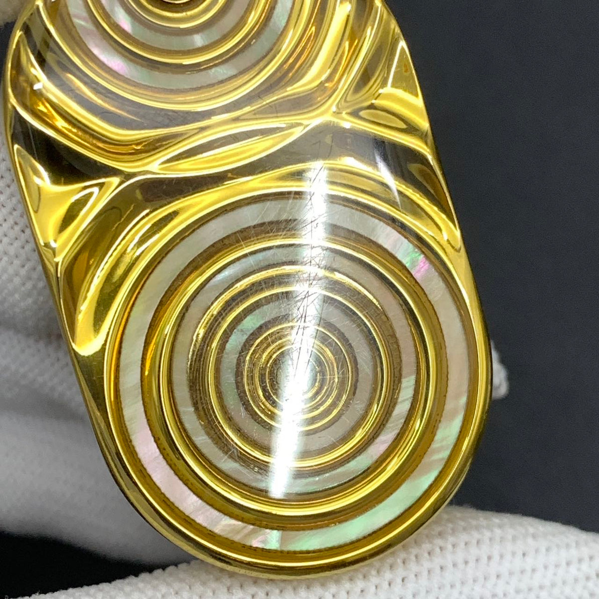 Ripple 2.0 Stainless Steel Gold Plated Resin-Sealed Engraved