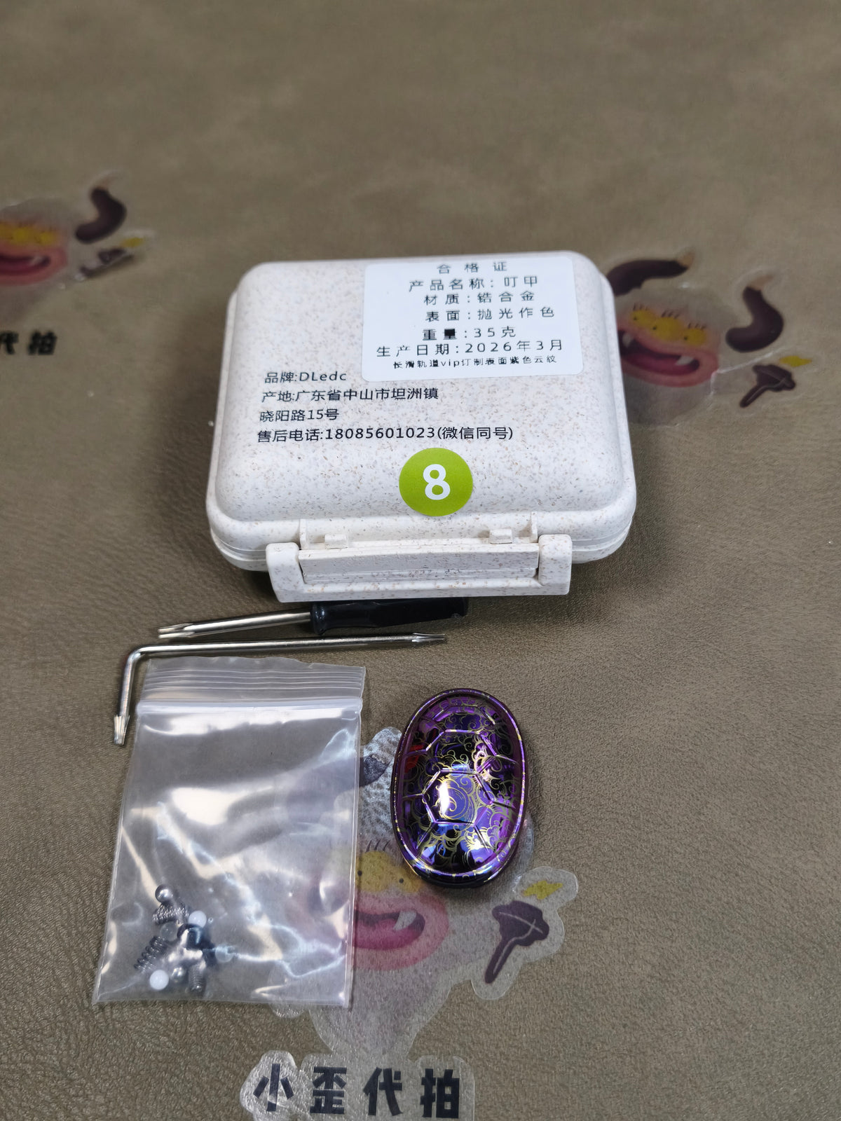 Jingle Beetle Zirconium Color-Anodized Polished