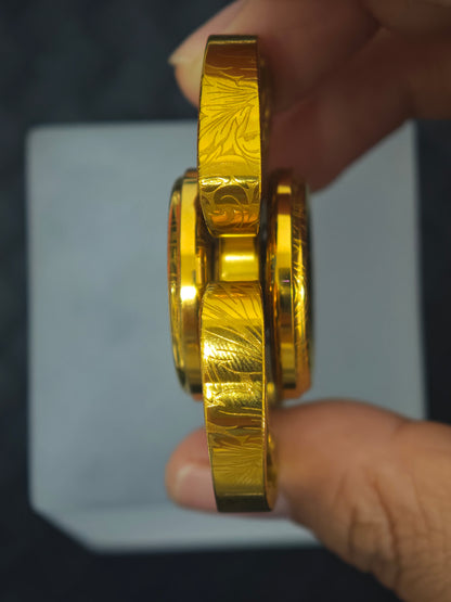 Yungong Xunyin Stainless Steel Gold Plated Stonewashed Engraved