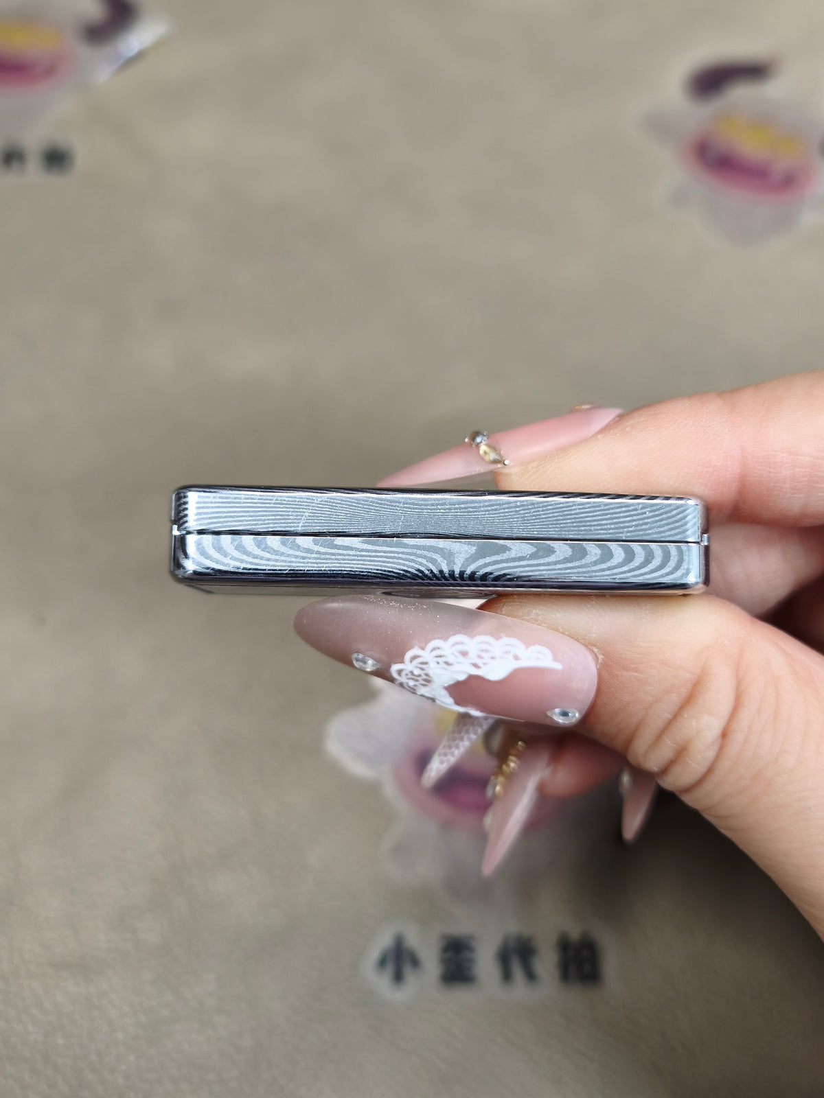 Jingle Bell Damasteel Etched Polished