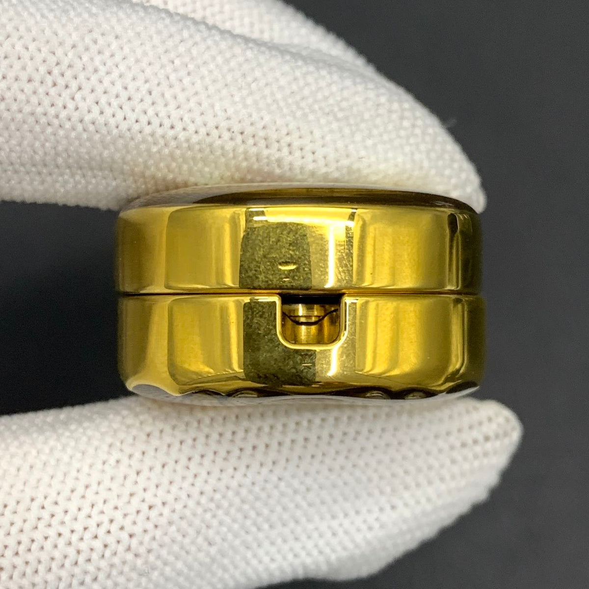 Ripple 2.0 Stainless Steel Gold Plated Resin-Sealed Engraved