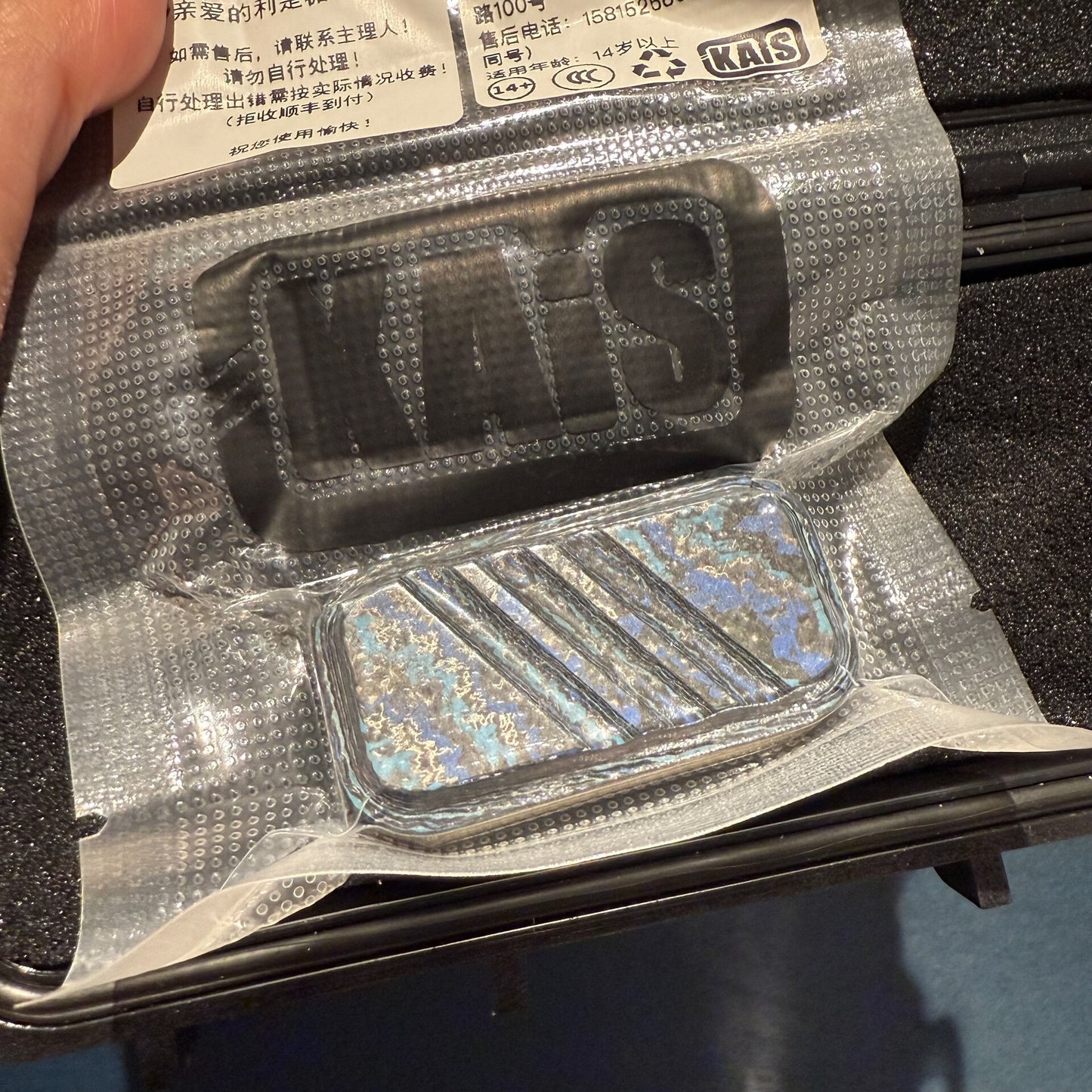 Lucky Candy Blue Carbon Damascus ( Brand new )