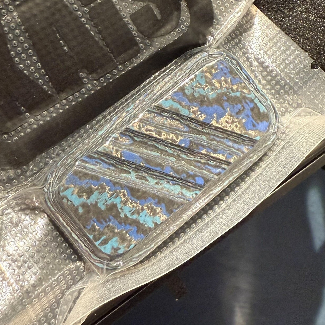 Lucky Candy Blue Carbon Damascus ( Brand new )