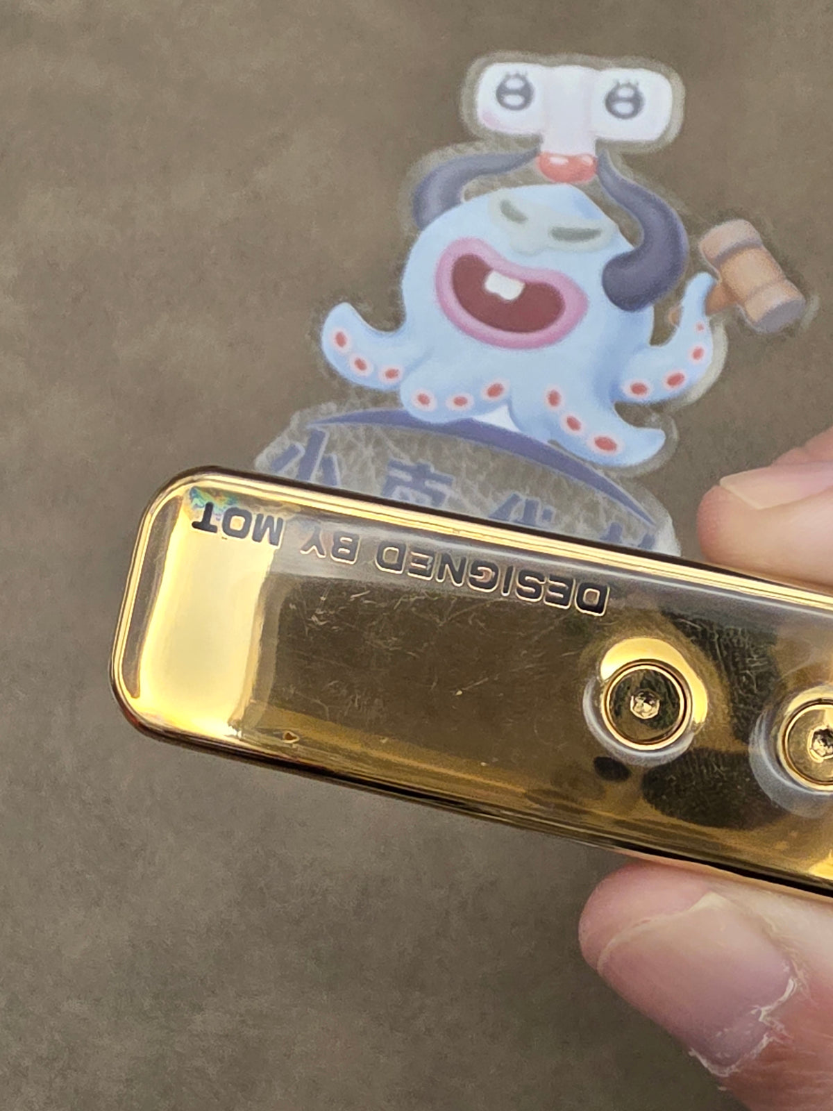 Feng Ling Stainless Steel Gold Plated Resin-Sealed