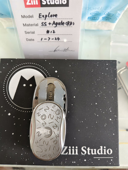 Mystery Slider SS+red agate