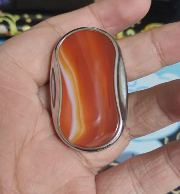 Mystery Slider SS+red agate