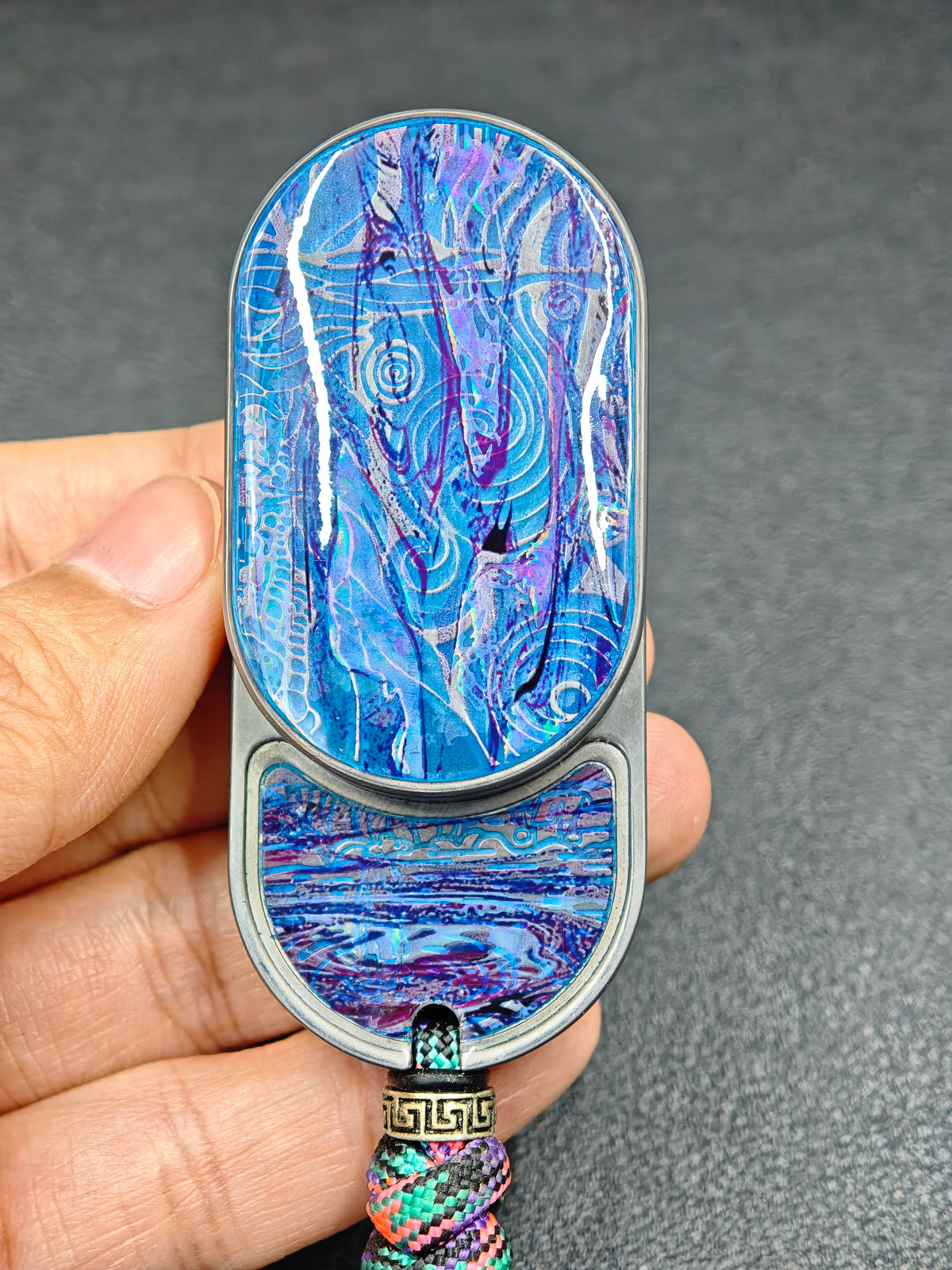 Van Gogh Stainless Steel Stonewashed Resin-Sealed Engraved