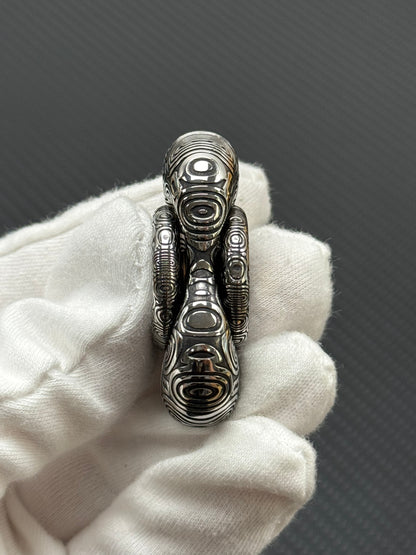 Two-Leaf Cell Damasteel Etched