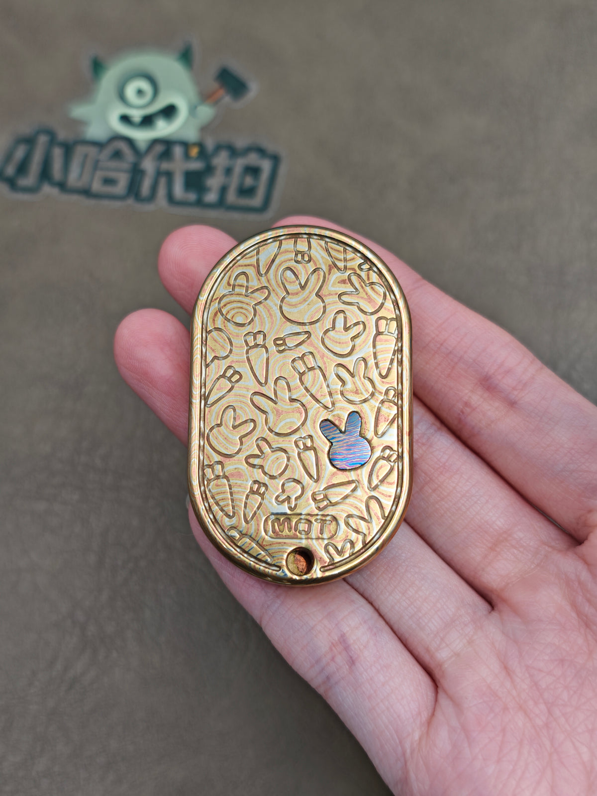 Grumpy Rabbit Rhythm Mokume Polished