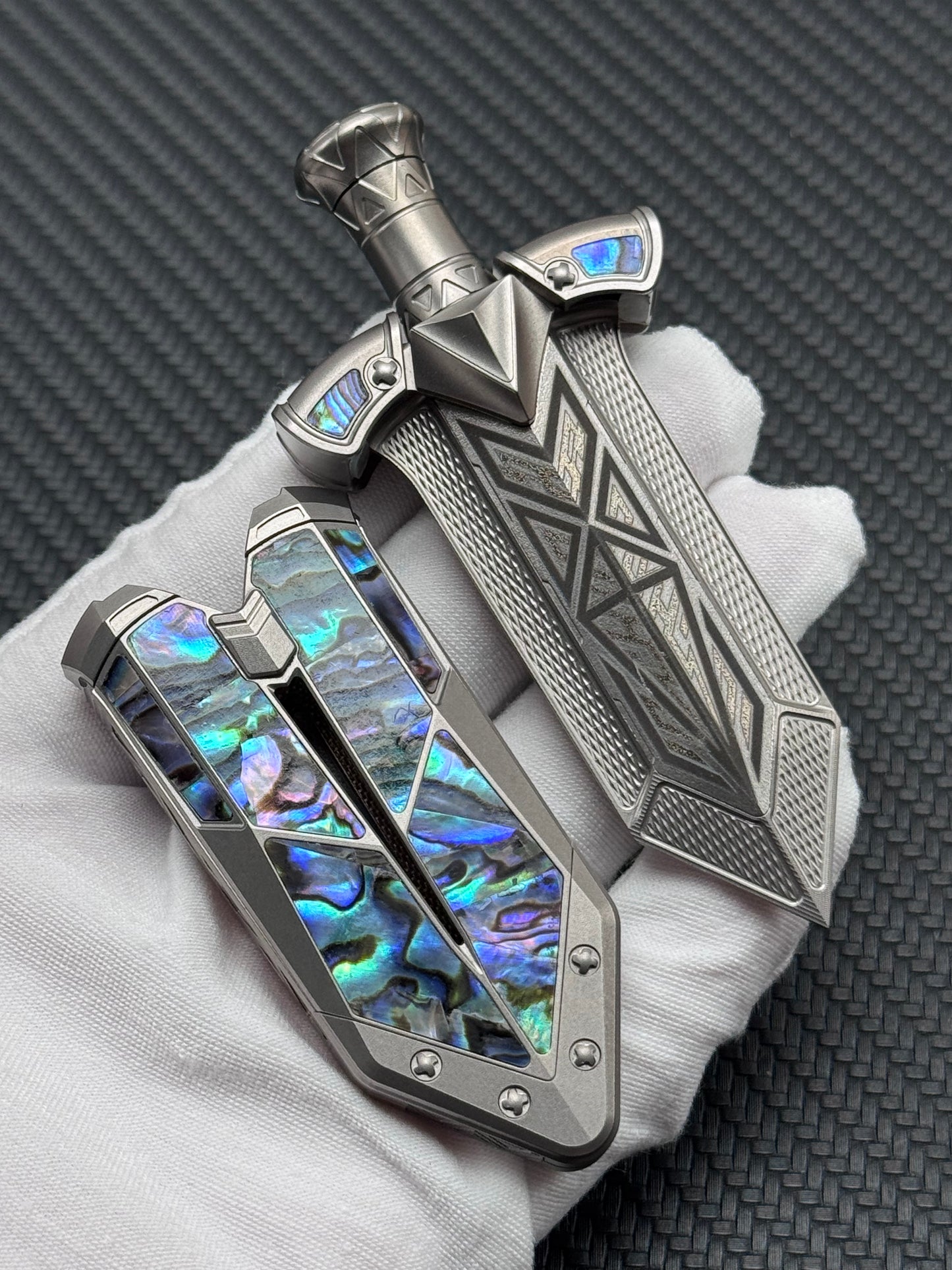 TiNB Ghost Lantern Lake Sword Titanium Engraved