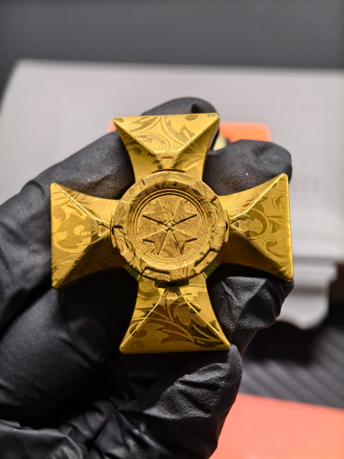 Malta Cross Stainless Steel Gold Plated Engraved