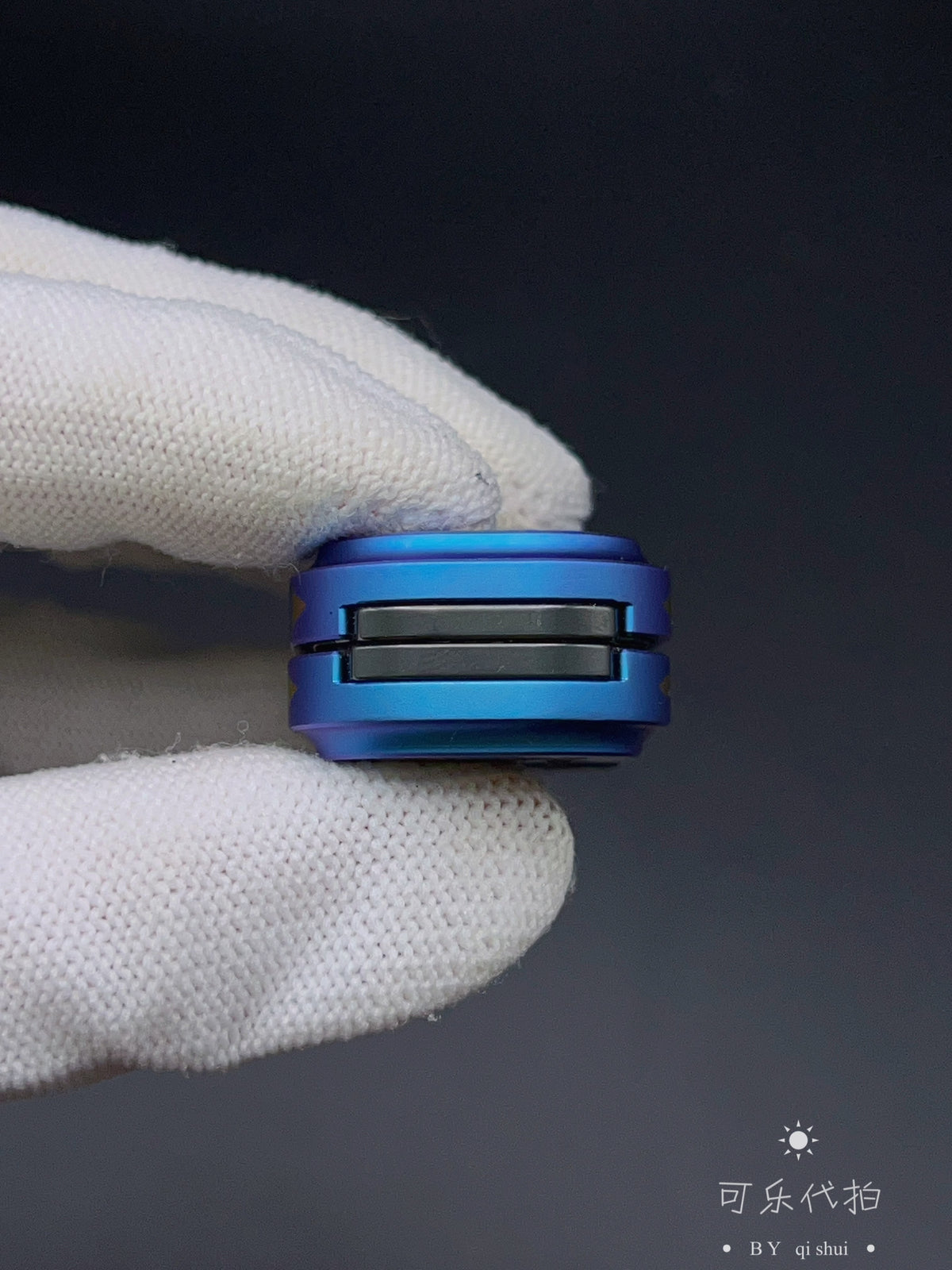 Rotary Core Zirconium Color-Anodized Engraved