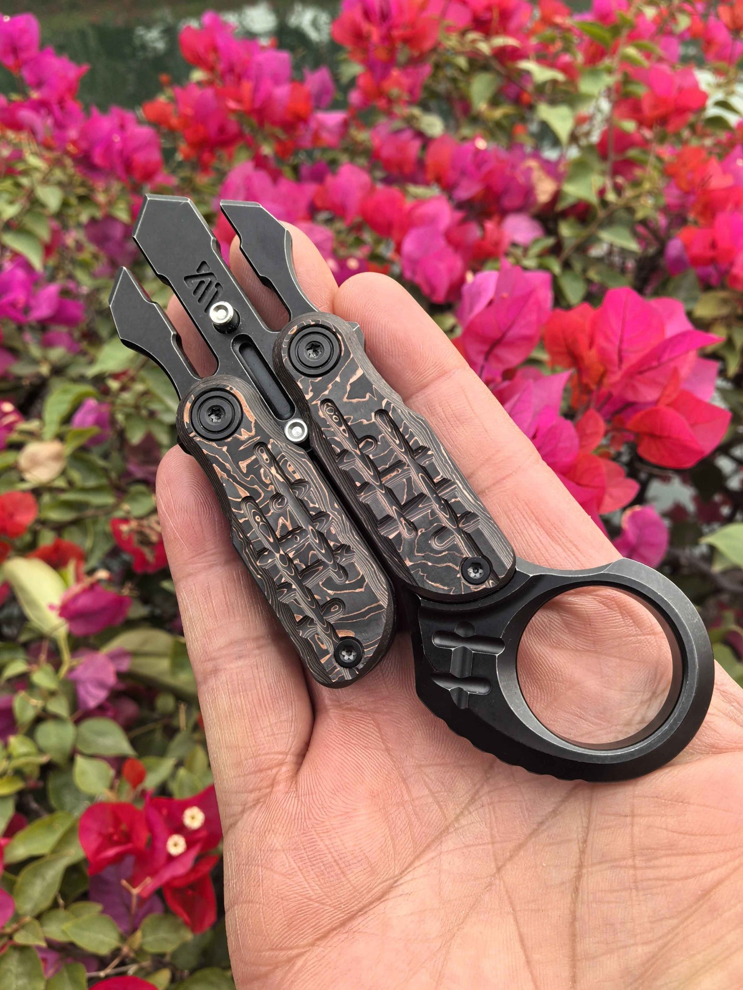 AQUAKING, Copper, Carbon Damascus