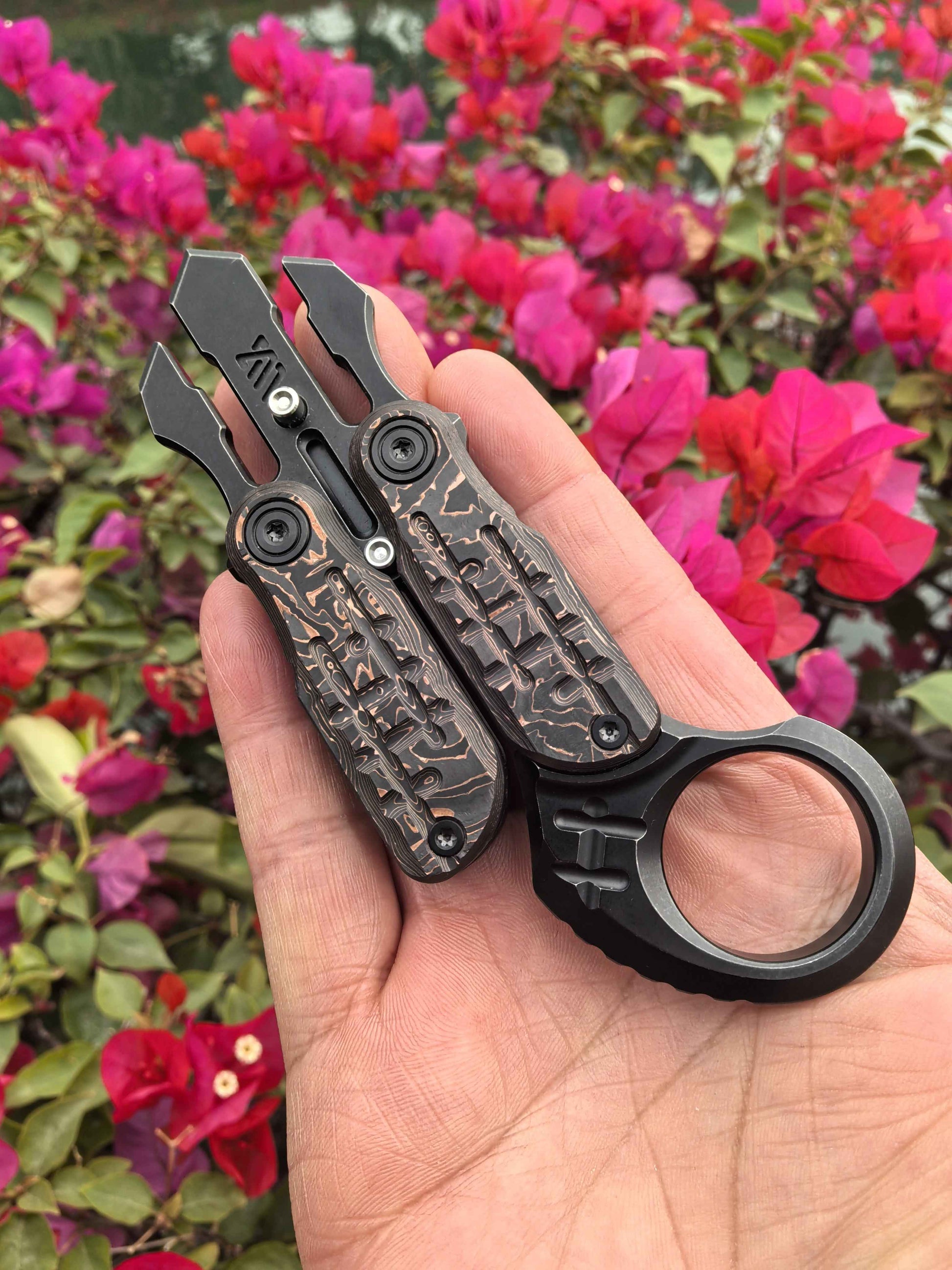 AQUAKING, Copper, Carbon Damascus