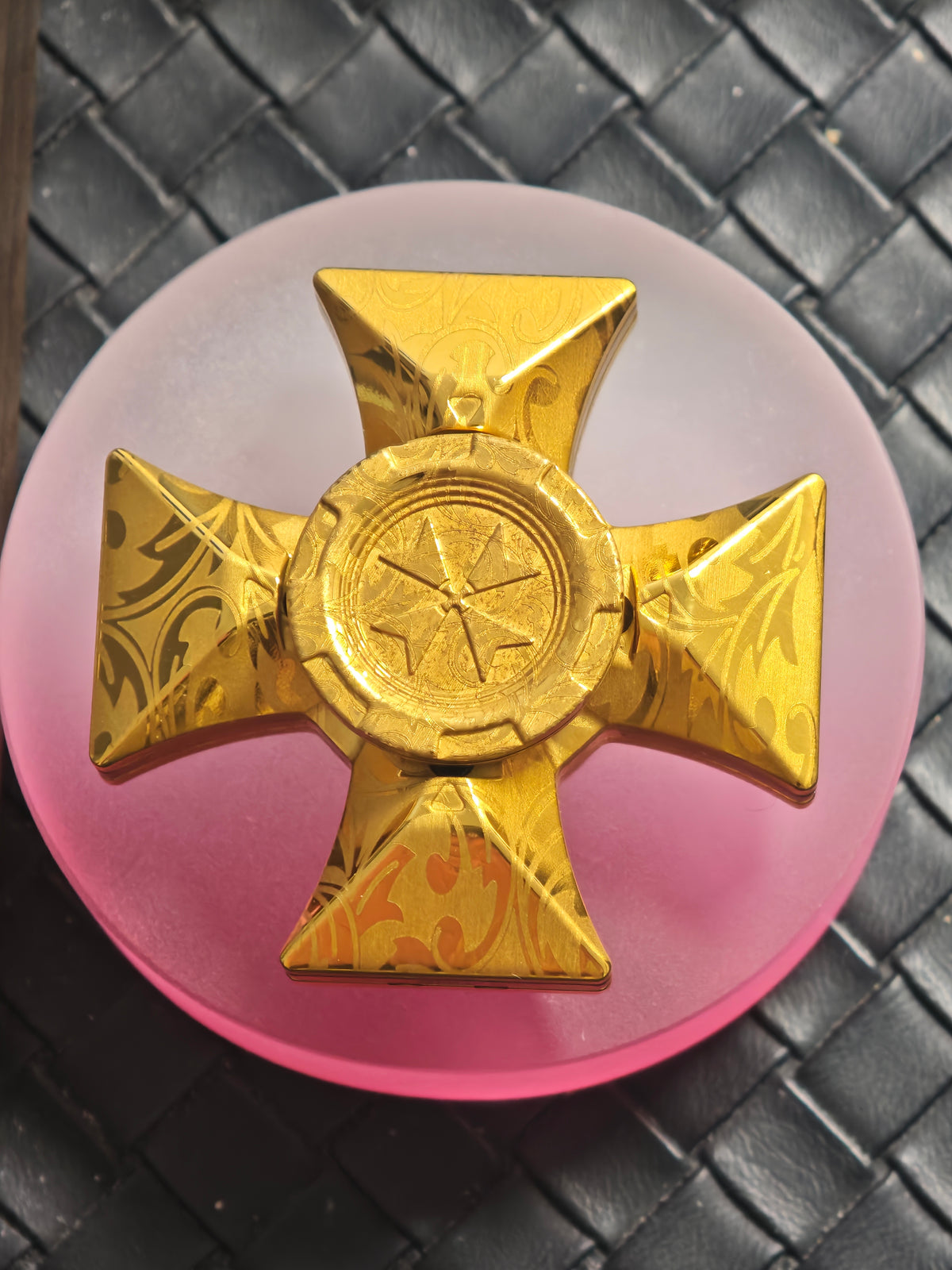 Malta Cross Stainless Steel Gold Plated Engraved