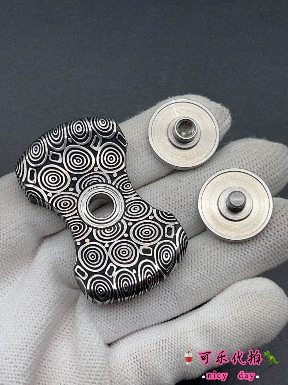 Stubby Damasteel Etched