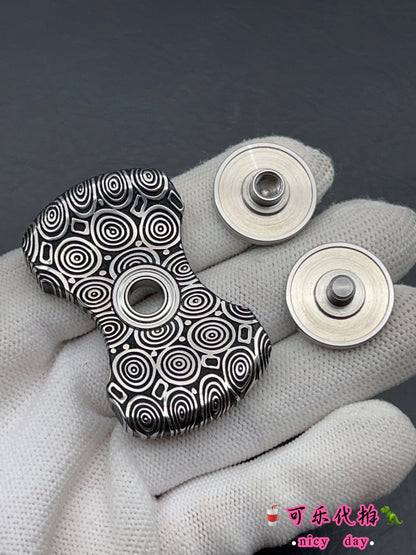 Stubby Damasteel Etched