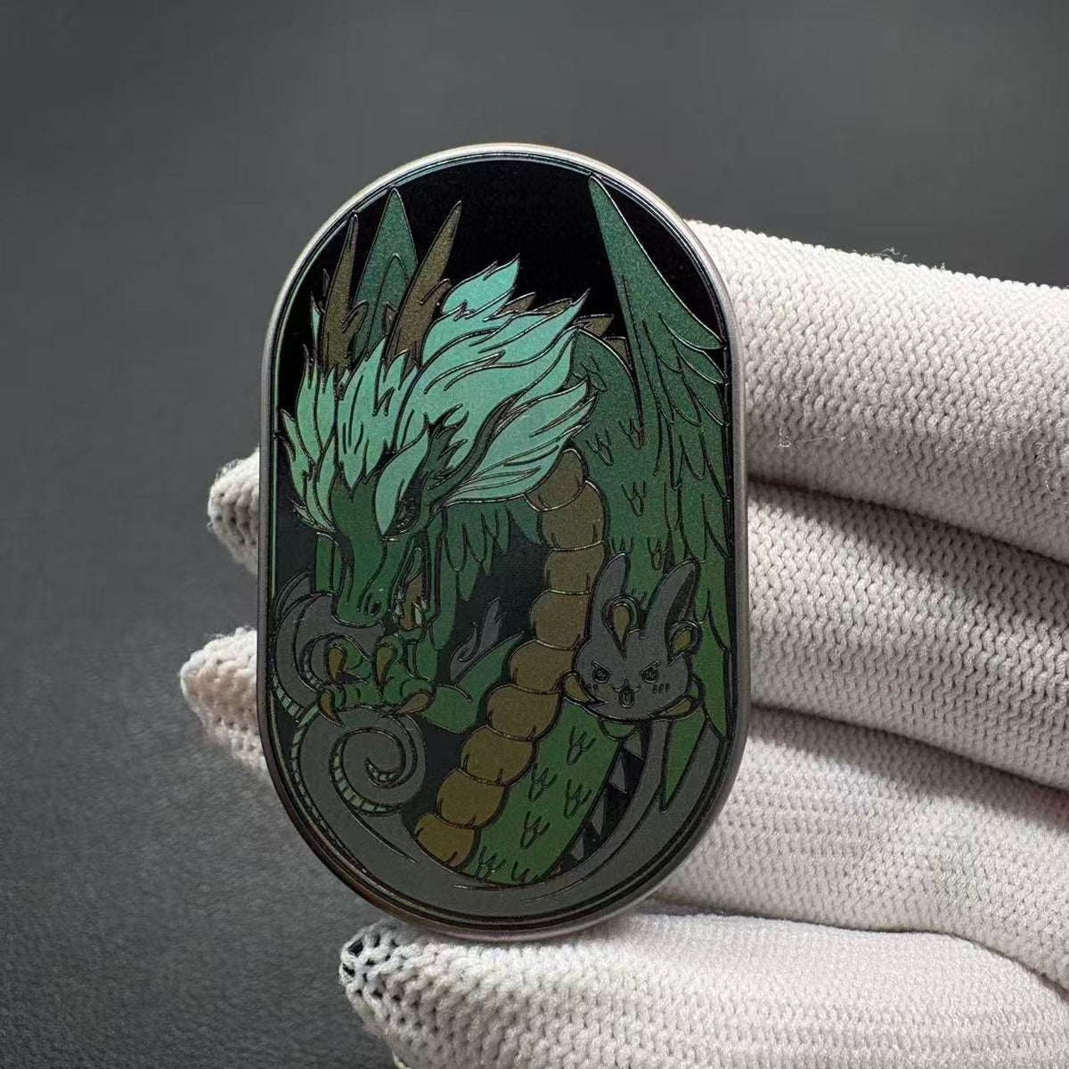 Dragon Rhythm Titanium Anodized Engraved