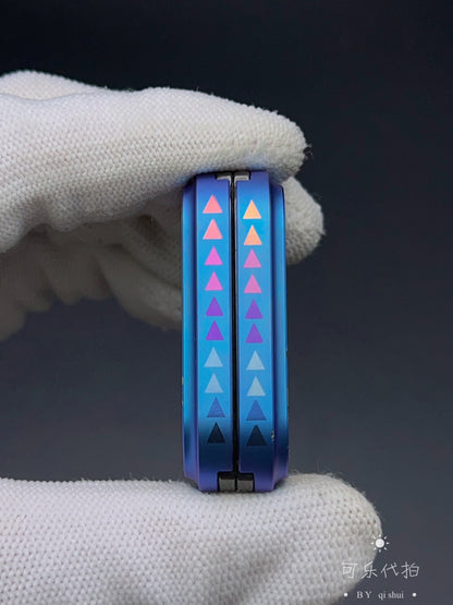 Rotary Core Zirconium Color-Anodized Engraved
