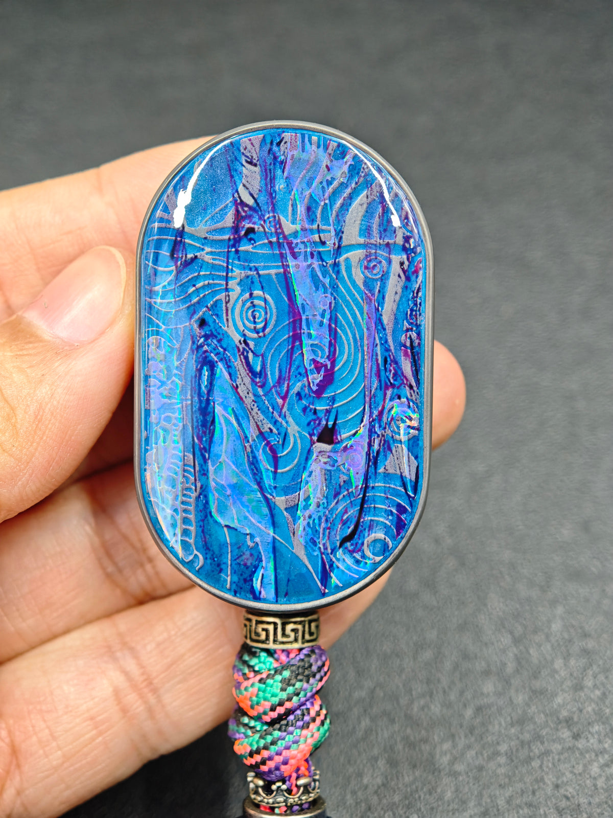 Van Gogh Stainless Steel Stonewashed Resin-Sealed Engraved
