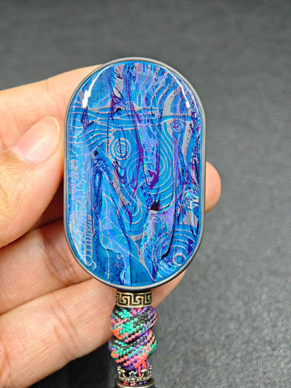 Van Gogh Stainless Steel Stonewashed Resin-Sealed Engraved
