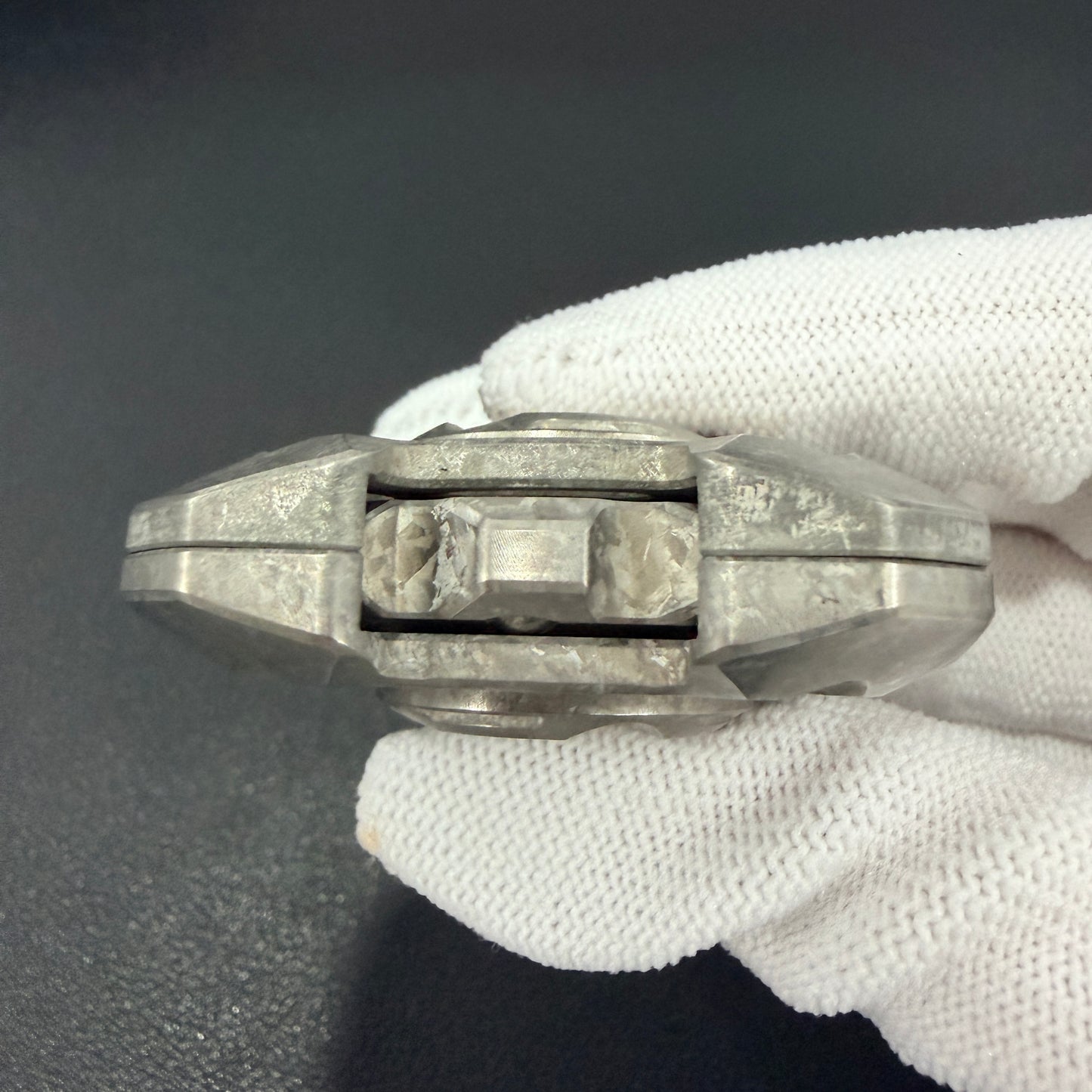 Mortise and Tenon Crystallized Titanium