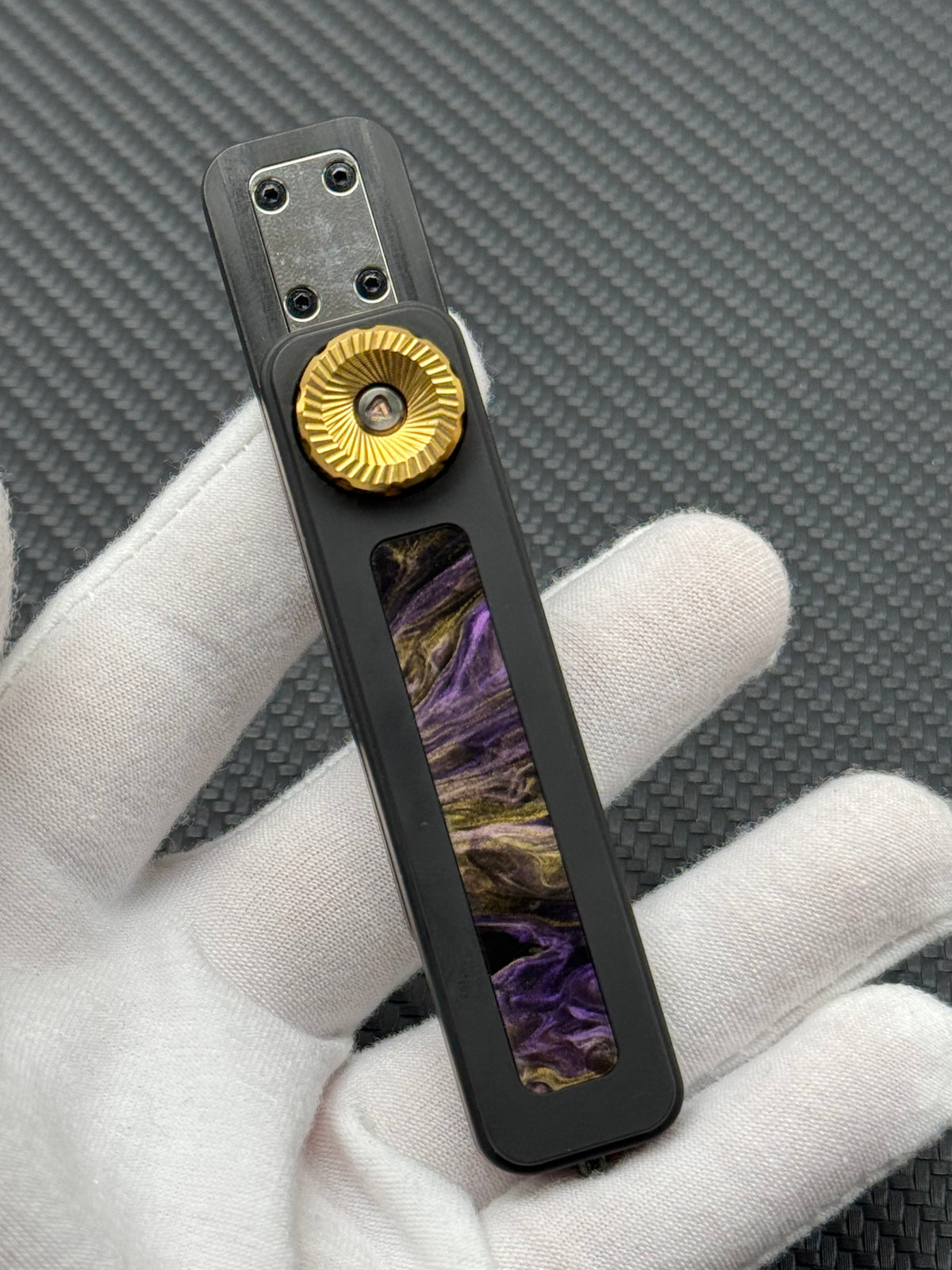 Rhythm Box Purple Gold Inlay Titanium