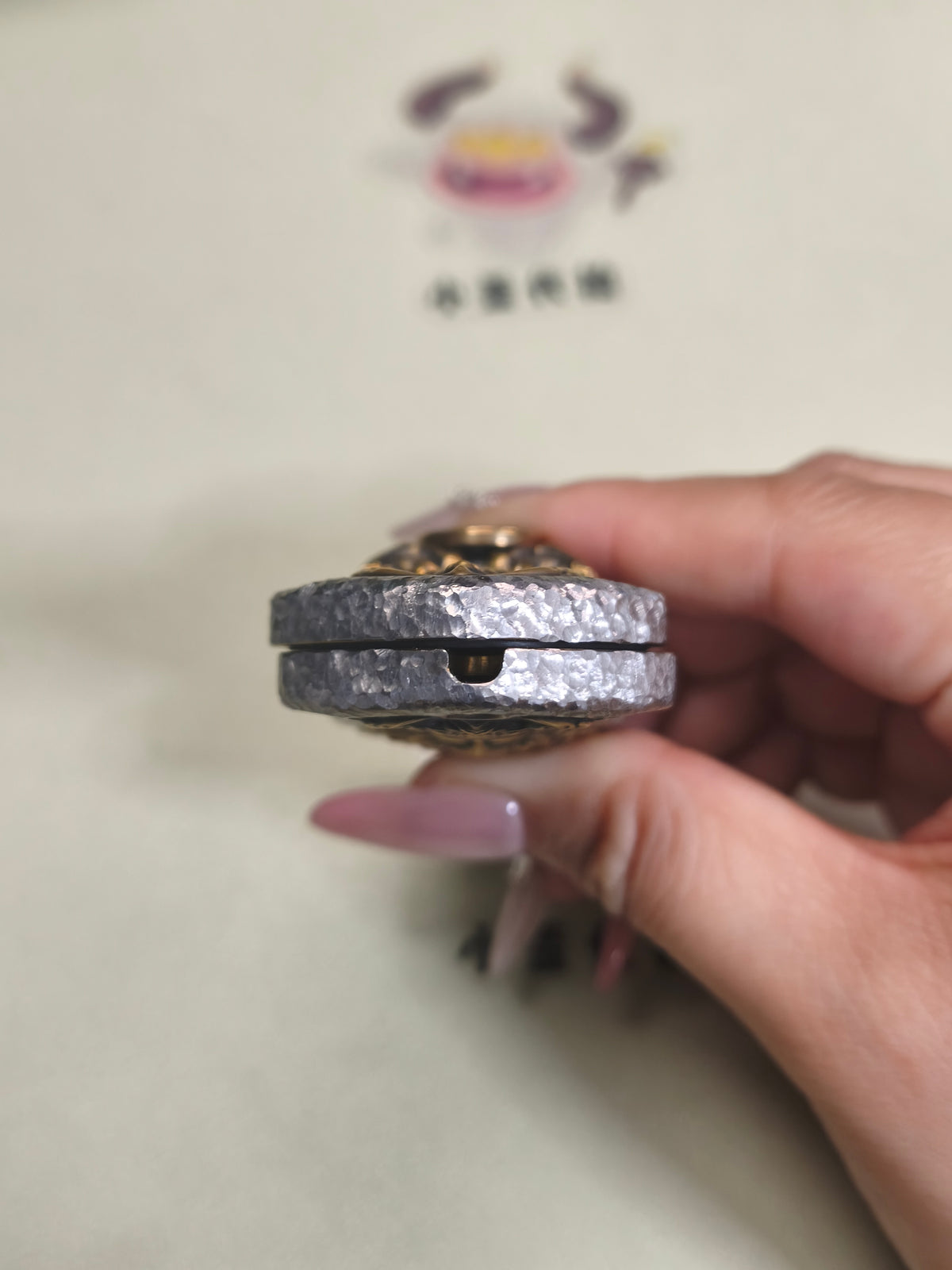Demon Subduing Toga Tangcao Pattern Titanium Stone Textured