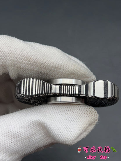 Stubby Damasteel Etched