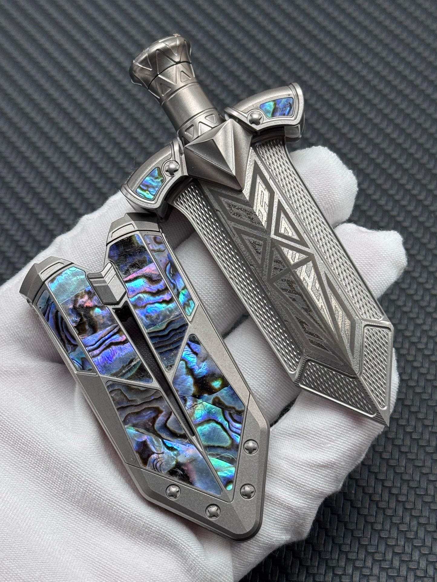 TiNB Ghost Lantern Lake Sword Titanium Engraved