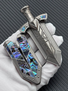 TiNB Ghost Lantern Lake Sword Titanium Engraved