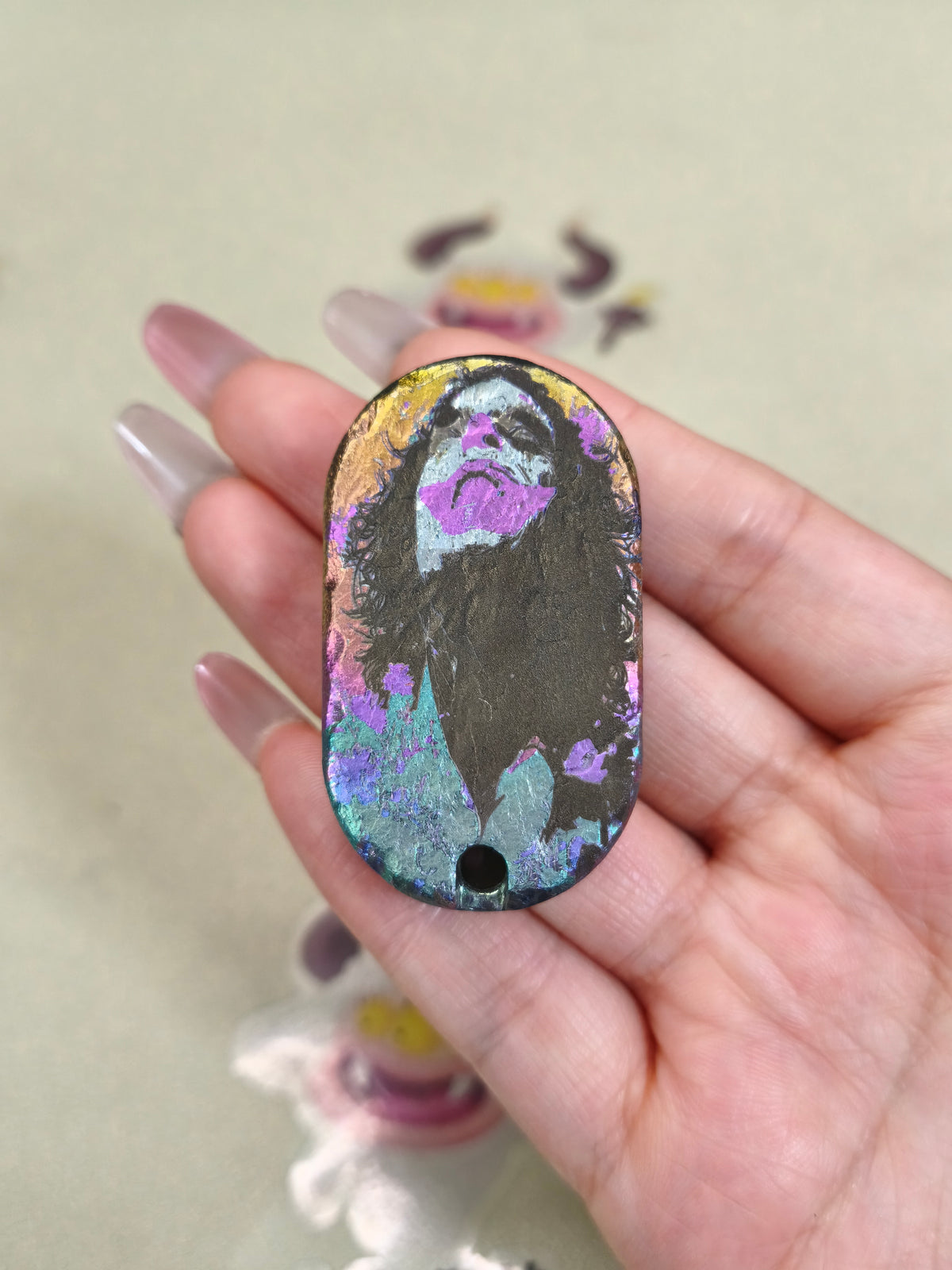 Greedy Cat Zirconium Stone Textured Oil Slick
