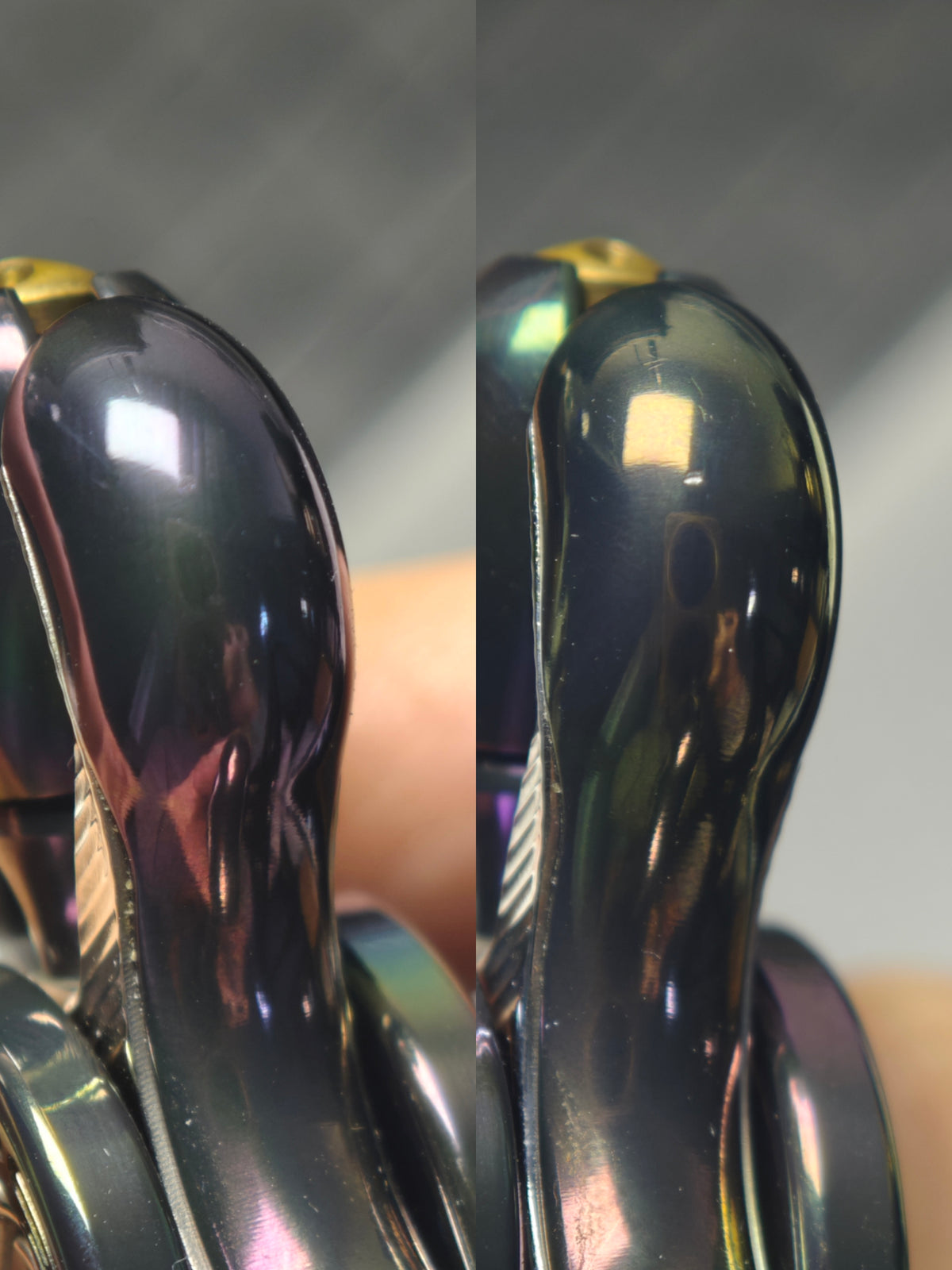 Demon Subduer Tuning Fork Bone Zirconium Oil Slick